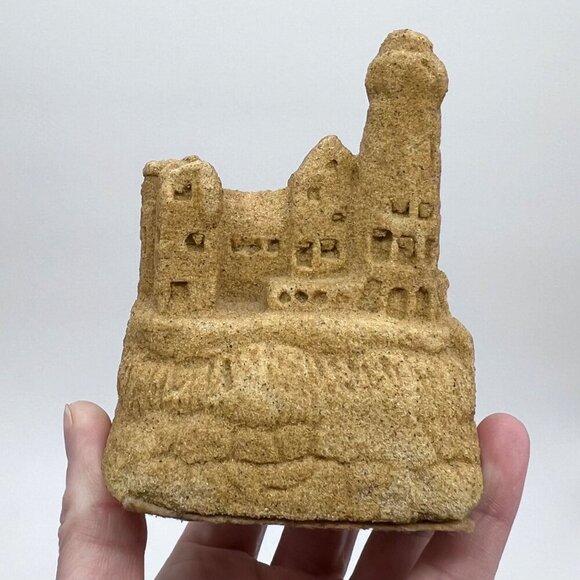 Vintage Sandcastle Sculpture Coastal Decor Real Sand Lighthouse Ruins 1990s - Picture 1 of 7